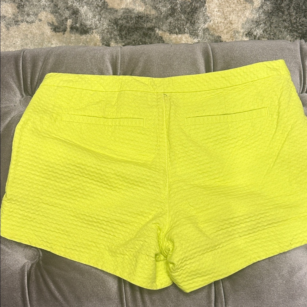 Lilly Pulitzer Neon Lime High-Waist Textured Shorts - Picture 4 of 8